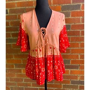 NWT Boho Babydoll Top
